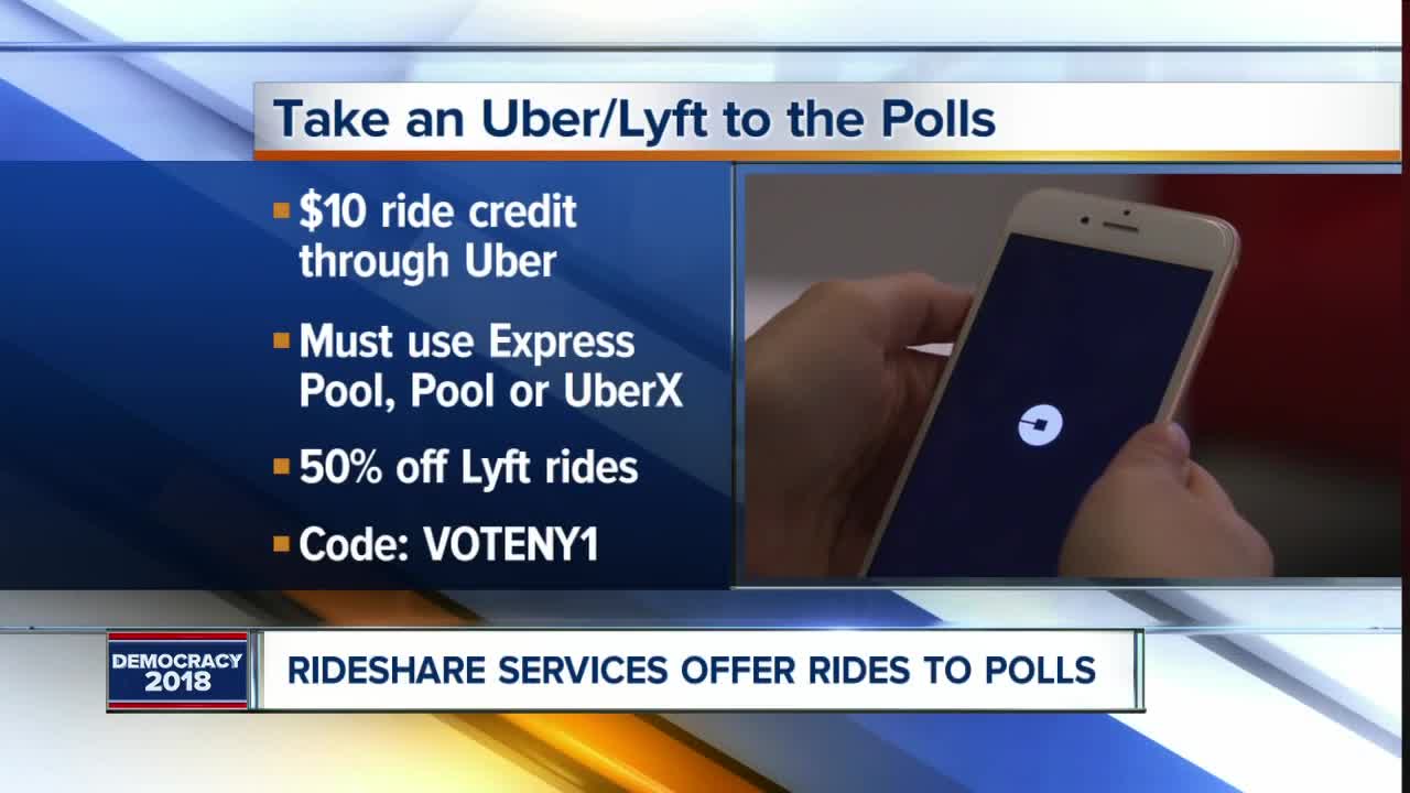 Ridesharing services offering discounted rides to polling places