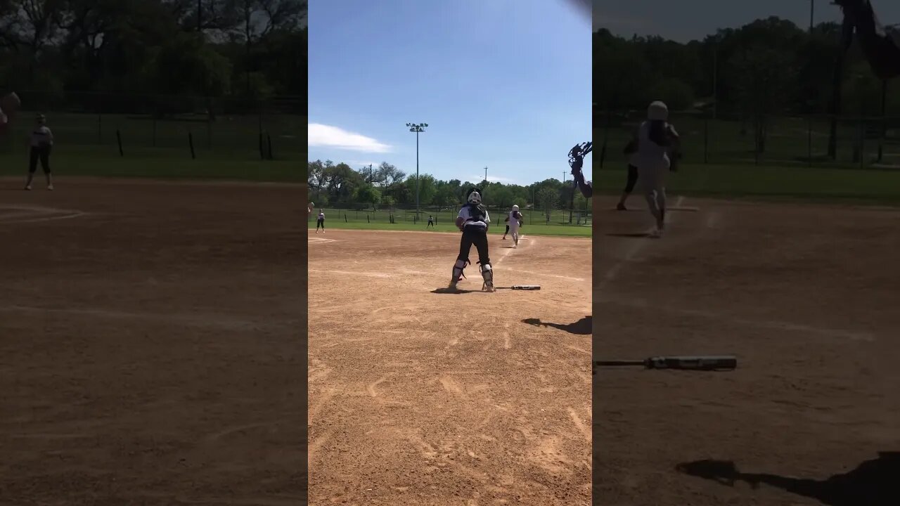 She struck out and threw the bat into the Catcher