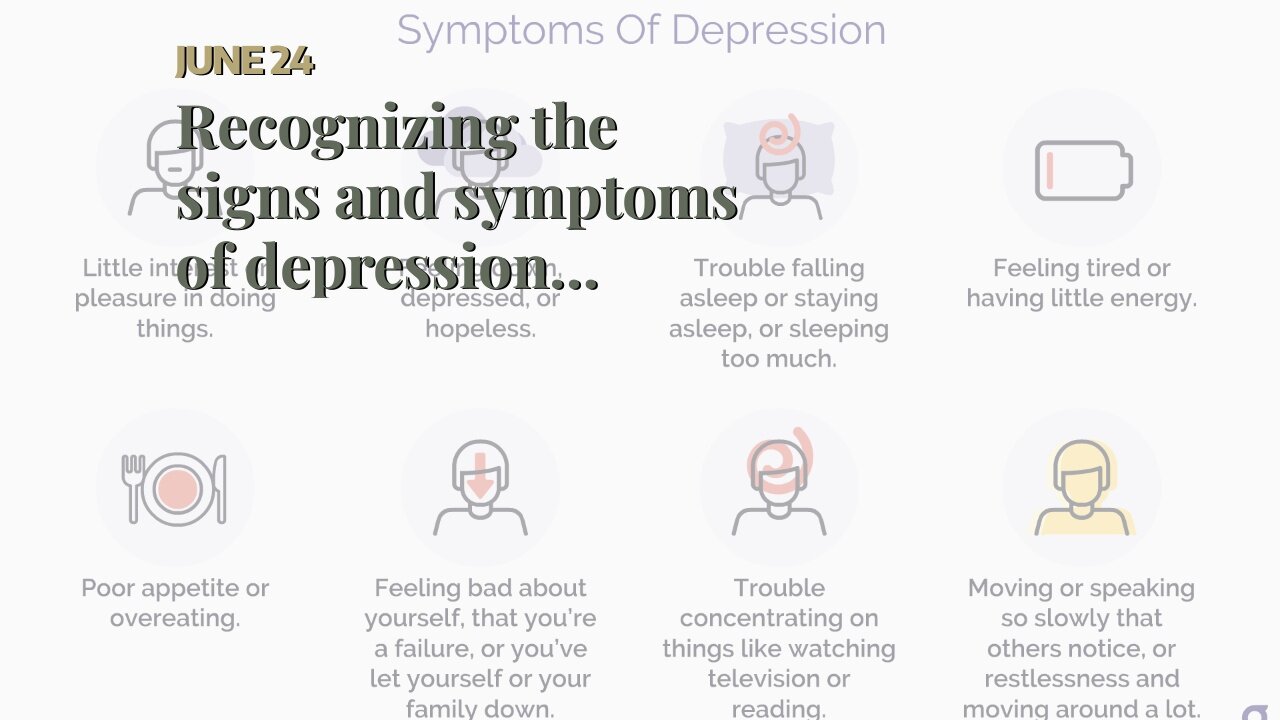 Recognizing the signs and symptoms of depression Things To Know Before You Buy