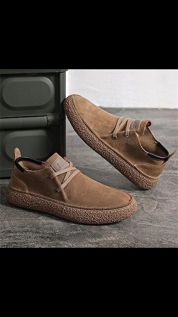 Men's Suede Genuine Leather Casual Shoes Lace-up
