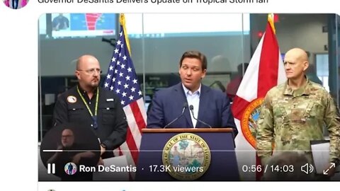 Gov DeSantis on tropical storm Ian. Follow the link to watch the full press conference.