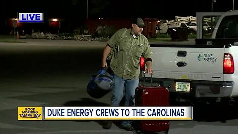 Duke Energy sending crews to the Carolinas ahead of Hurricane Florence