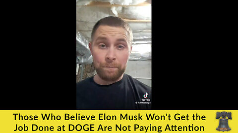 Those Who Believe Elon Musk Won't Get the Job Done at DOGE Are Not Paying Attention