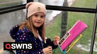 UK schoolgirl raising money for Ukraine by singing to punters coming out of Cheltenham races