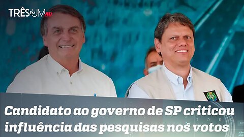 Tarcísio de Freitas diz acreditar em virada de Bolsonaro no 2º turno