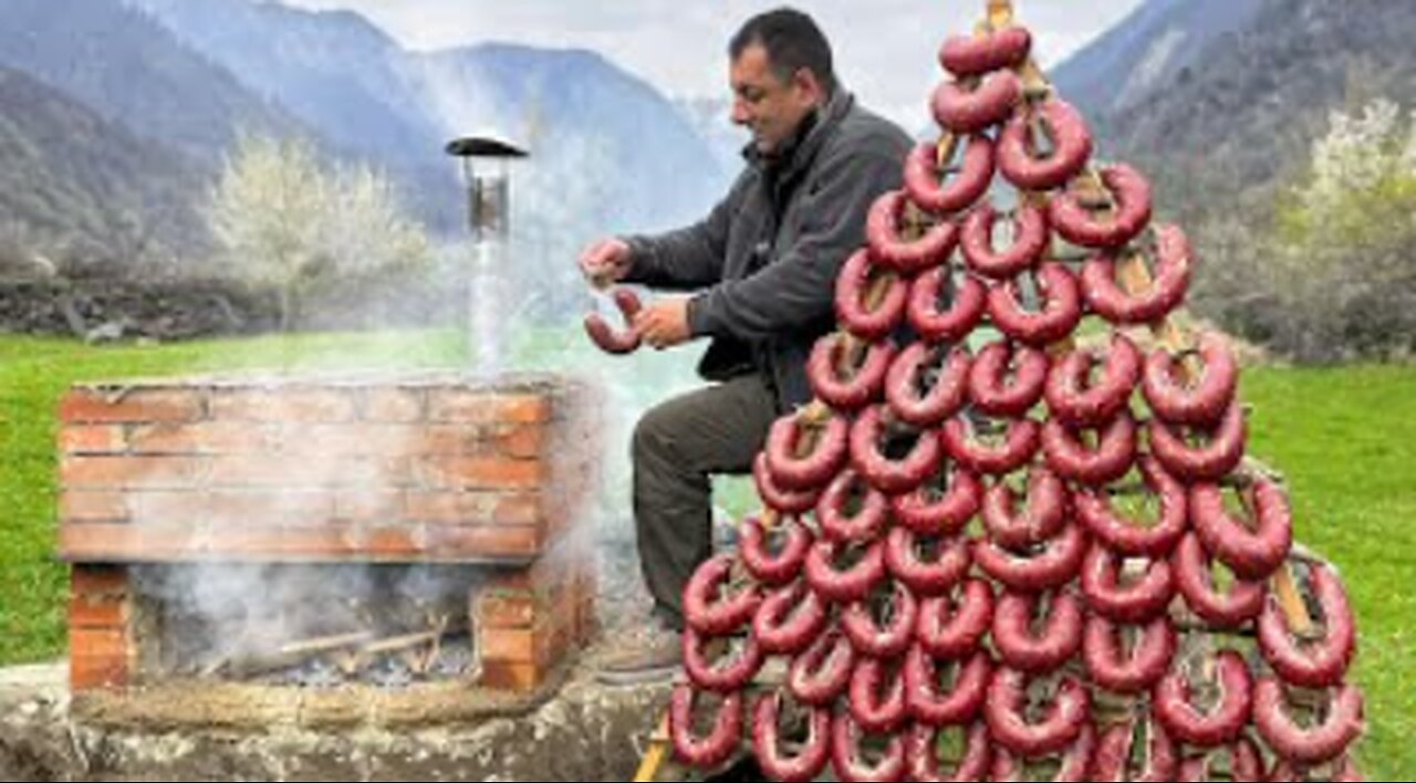 Homemade Sausage With Your Own Hands An Ancient Way Of Cooking Meat in the Intestines