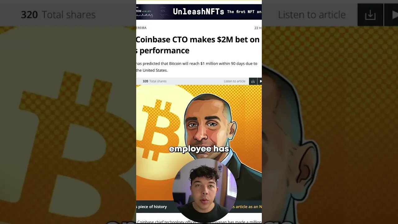 Coinbase Employee Makes $1,000,000 Bitcoin Bet