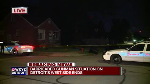 Barricaded gunman situation ends on Detroit's west side