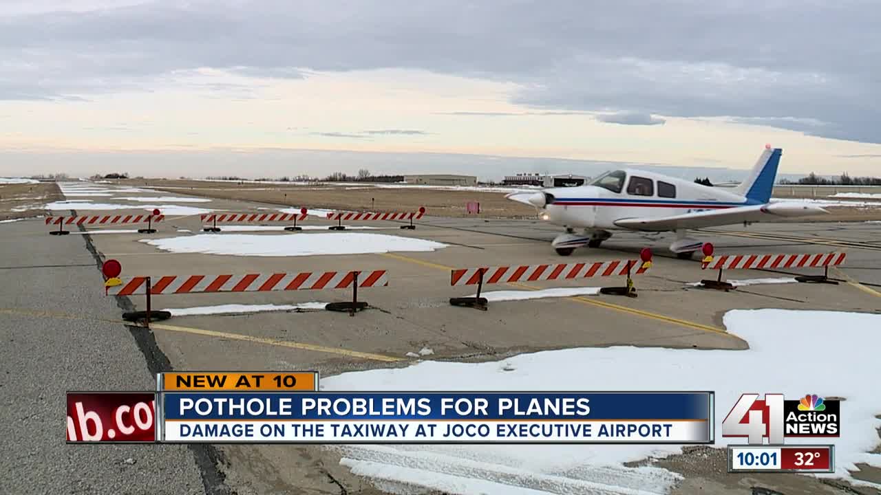 Potholes are a problem for JoCo Executive Airport too