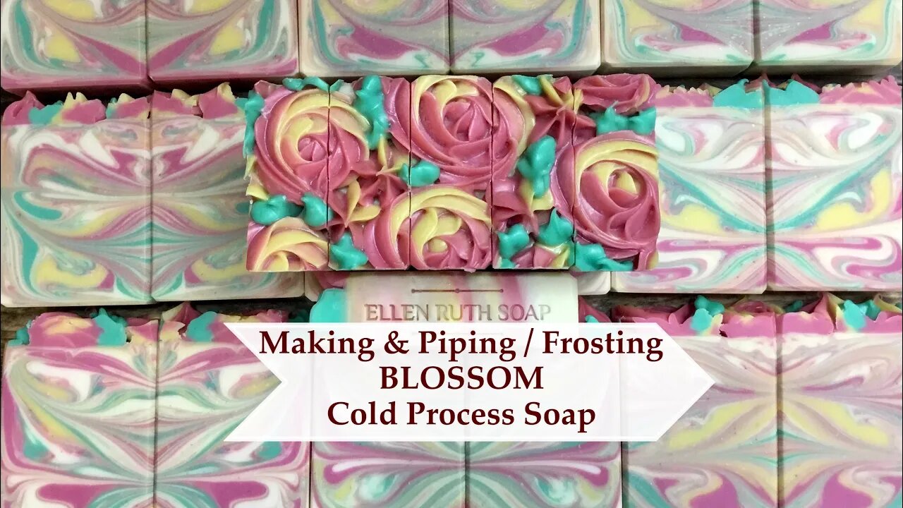 How to Make BLOSSOM 💐 Cold Process Soap w/ Soap Frosting / Piping | Ellen Ruth Soap