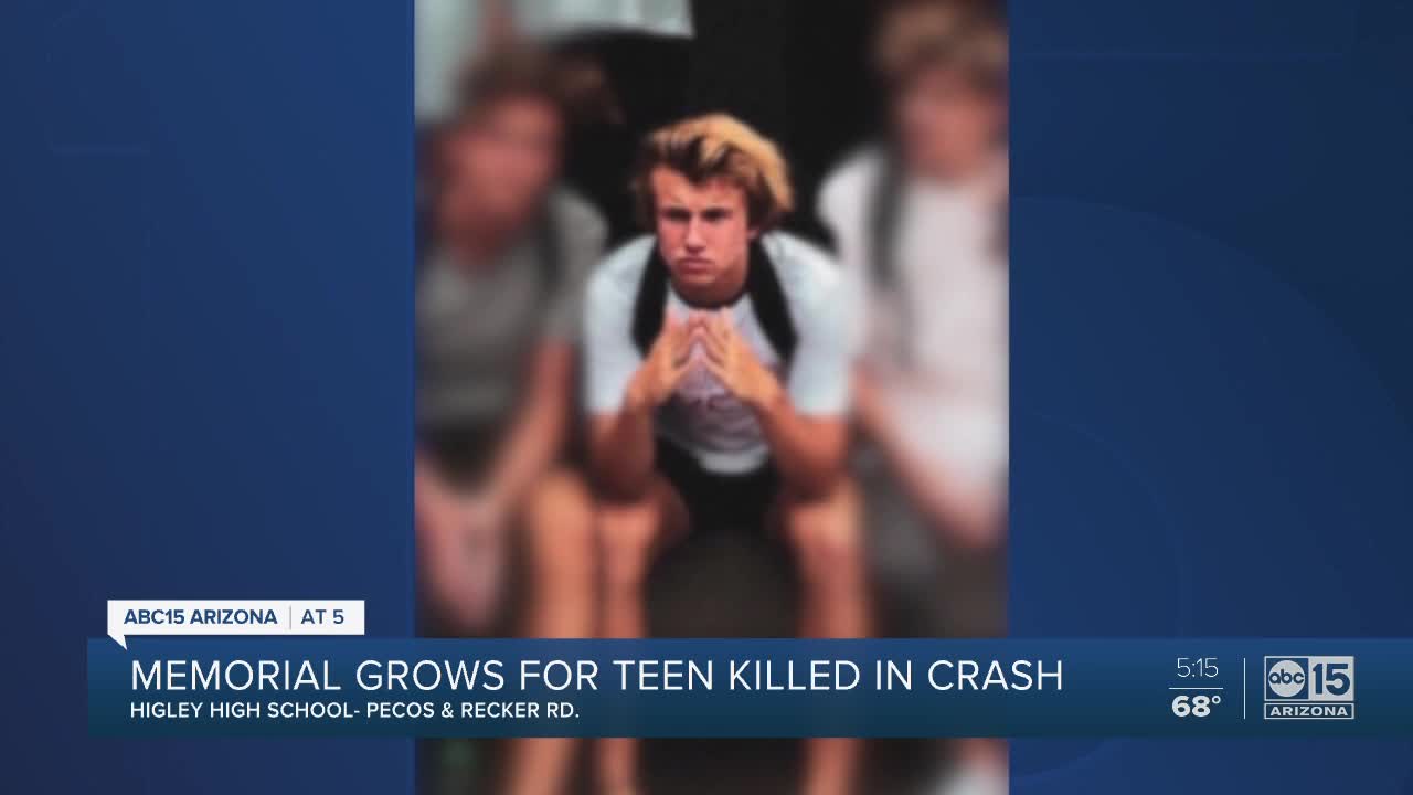 Memorial grows for teen killed in crash