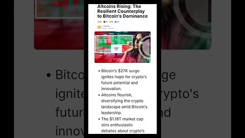 Altcoins Rising News | Altcoins Rising: The Resilient Counterplay to Bitcoin's Dominance | #shorts