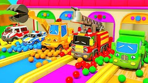 Rain Rain Go Away | A song about colorful cars and colorful balls |