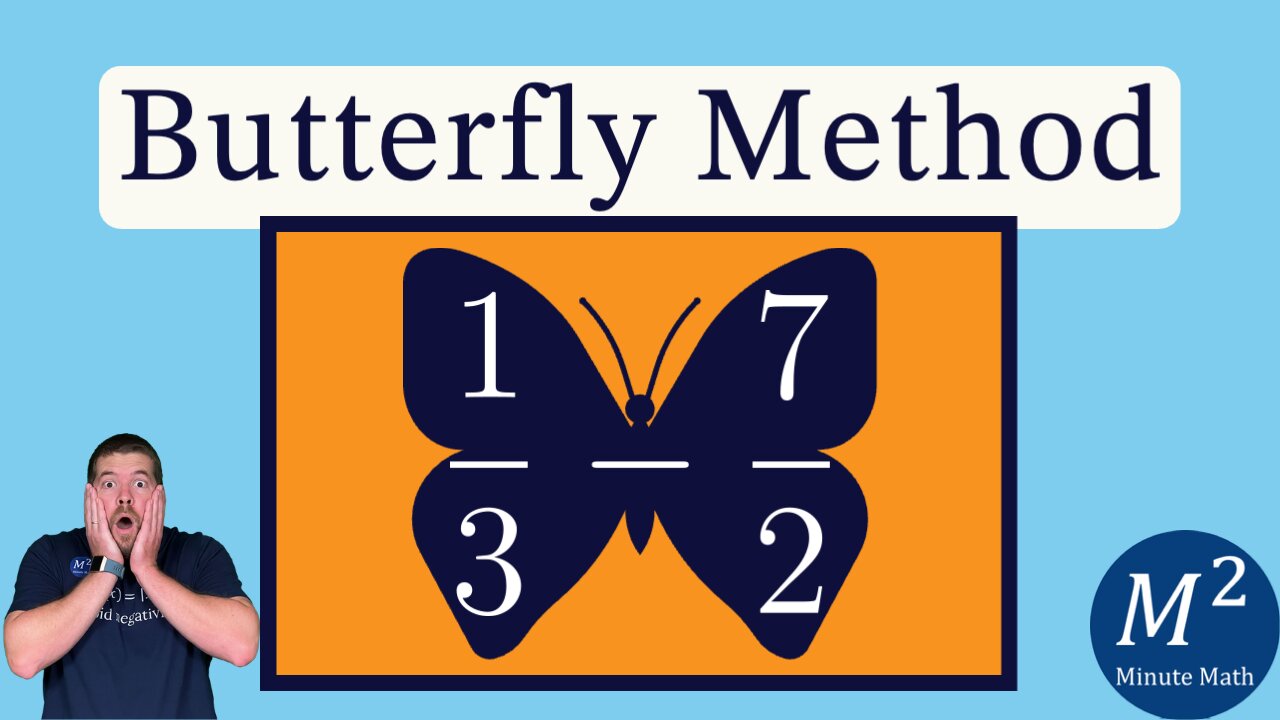 The Butterfly Method for Subtracting Fractions | 1/3 - 7/2 | Minute Math Tricks - Part 104 #shorts