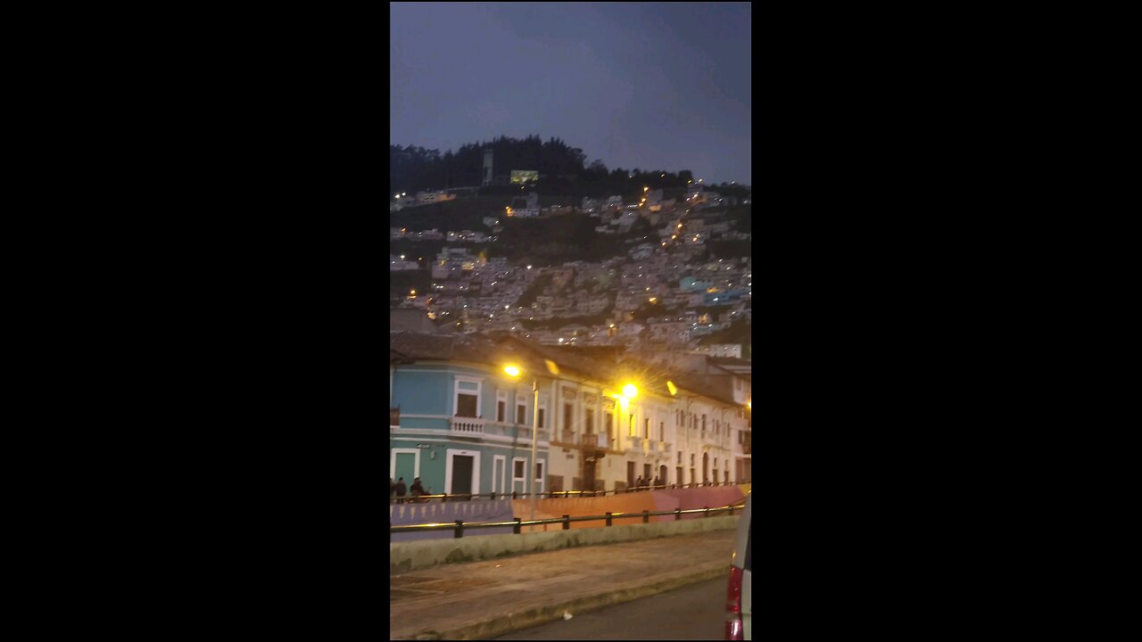 Looking up at the Panecillo in Quito Ecuador 🇪🇨