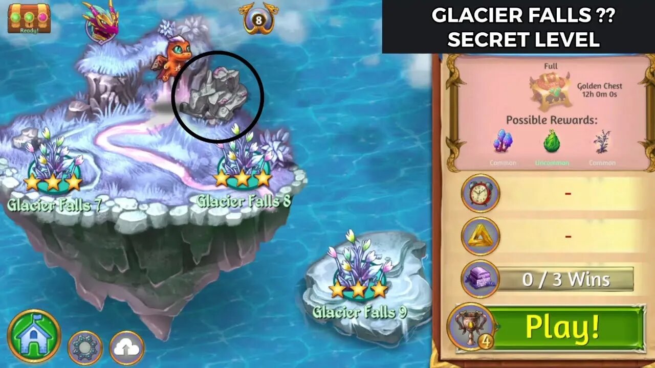 Merge Dragons | Glacier Falls ?? Secret Level | 3 Stars 🌟🌟🌟| With Commentary