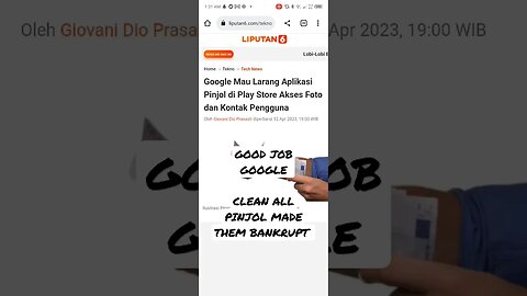 GOOGLE AKAN LARANG PINJOL AKSES KONTAK GOOD JOB @Google PINJOL IS SILENT CRIMINAL IN WEST JAKARTA
