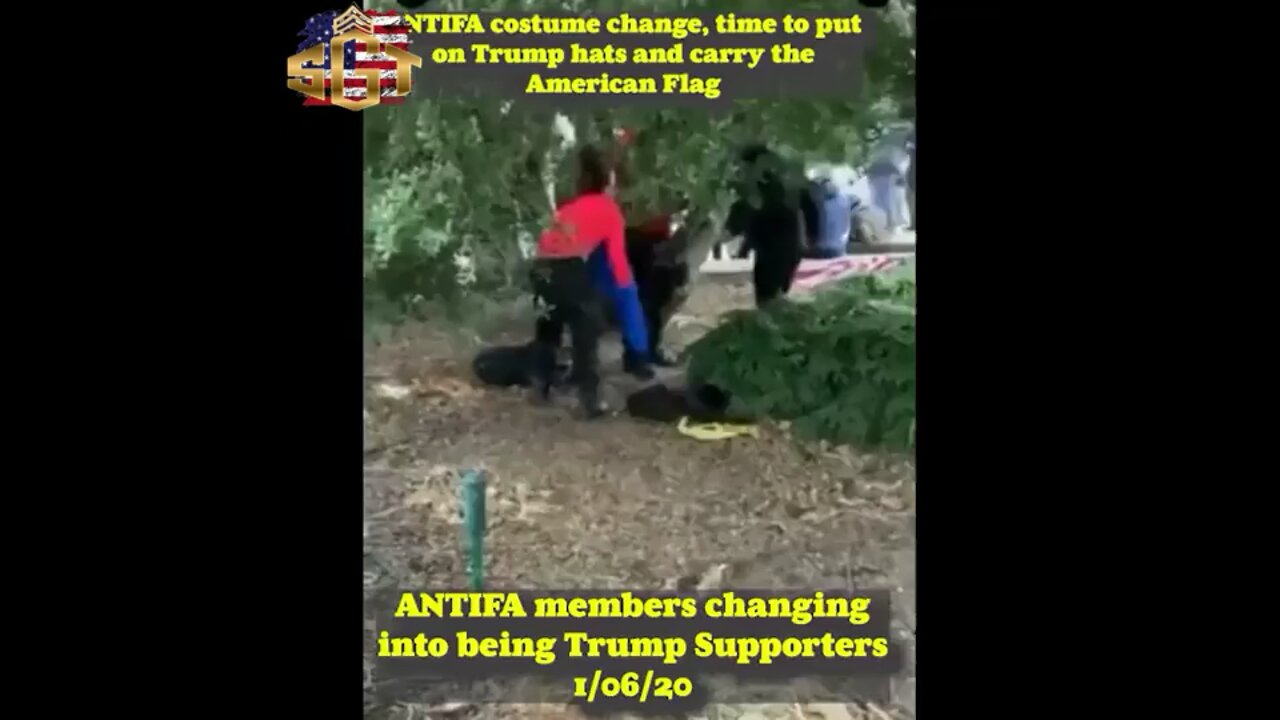 Antifa provocateurs changing into fake Trump supporters