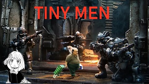 Tiny men march to war.