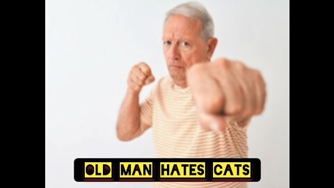 Old man hates cats