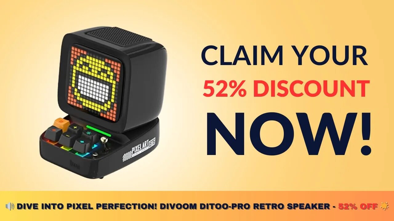 Unleash Your Creativity with Divoom Ditoo-Pro: Retro Pixel Art Speaker | Exclusive 52% OFF! #tech