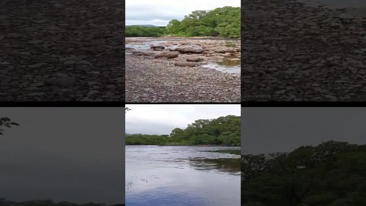 Slow vs fast river flow comparison river Spean Scotland