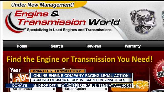 Online engine company facing legal action