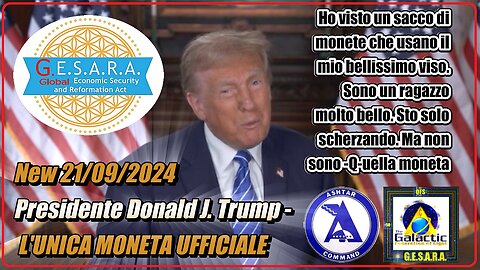 New 21/09/2024 Presidente Donald J. Trump - L'UNICA MONETA UFFICIALE