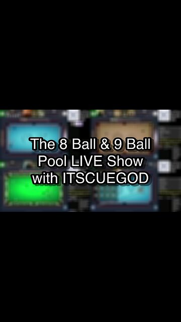 The 8 Ball & 9 Ball Pool LIVE Show with ITSCUEGOD