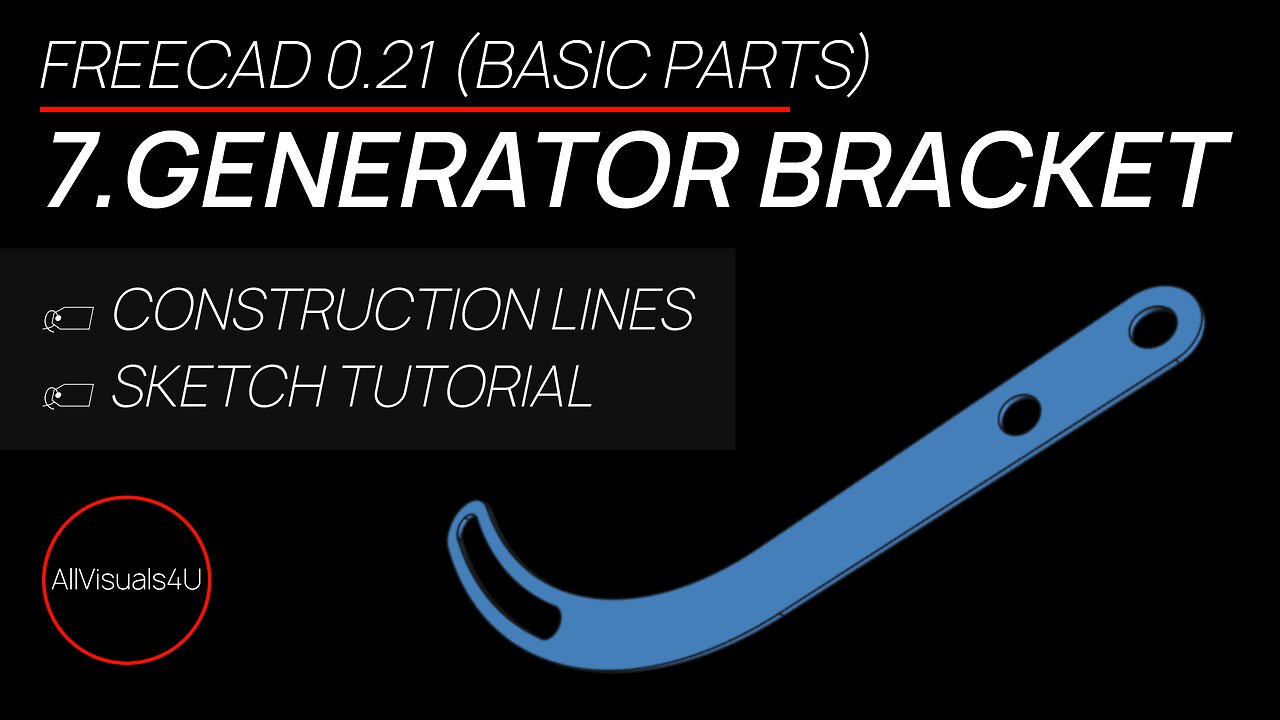 ⚙ Generator Bracket - FreeCAD For Beginners - Learn CAD Online