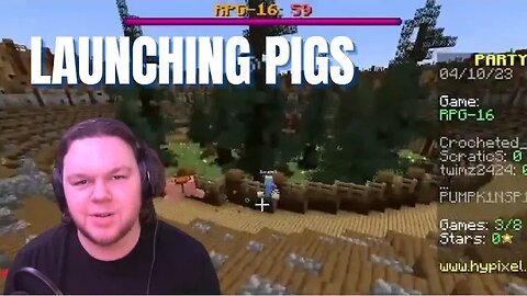 LAUNCHING PIGS | Minecraft: Hypixel Party Games | Multiplayer w/ @crochetedcraftsgaming ​