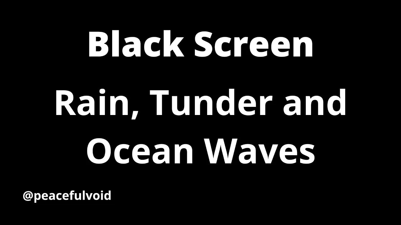 RAIN, THUNDER AND OCEAN WAVES for Sleeping BLACK SCREEN | Sleep, Relaxation and Meditation