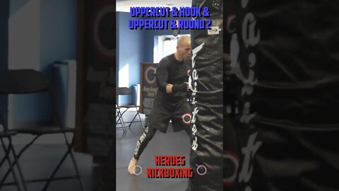 Heroes Training Center | Kickboxing "How To Double Up" Uppercut & Hook & Uppercut & Round 2 #Shorts