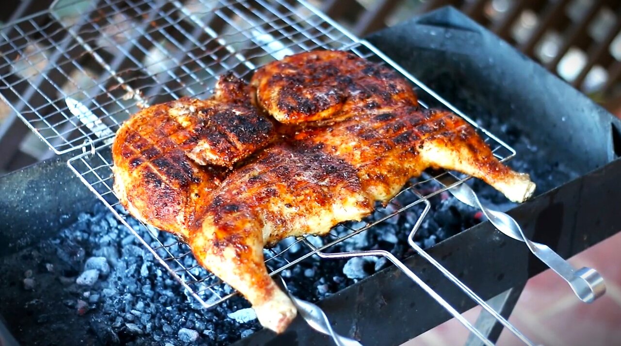 Charcoal Grilled Chicken Recipe - Lebanese Farrouj Meshwi