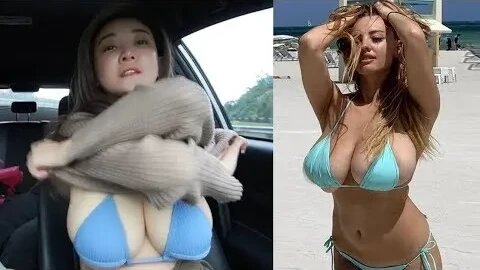 No Bra Challenge - Bouncing Tits, Perfect Boobs, Boobs Teasing, TikTok, Braless