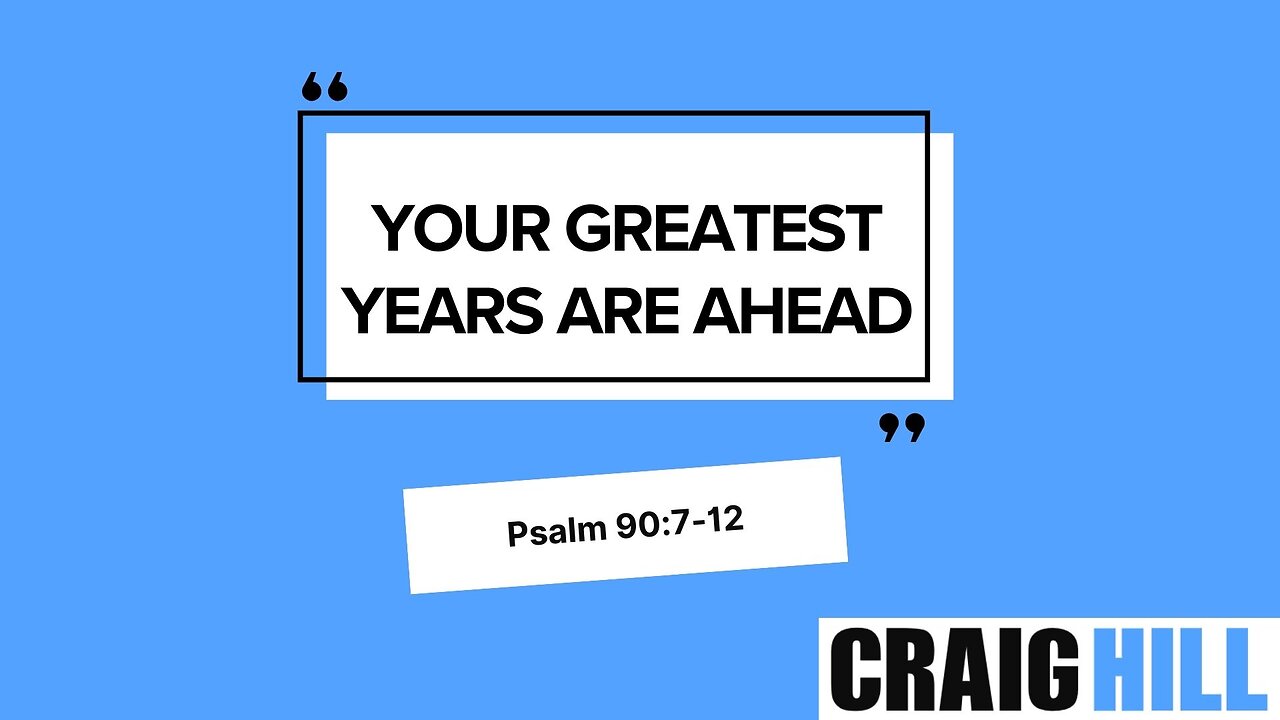 Don't believe the lie that you're best days are behind, God's not finished with you yet!