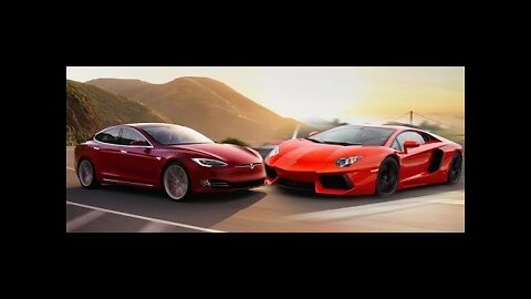 Lamborghini Aventador vs Tesla Model S (Drag Race)