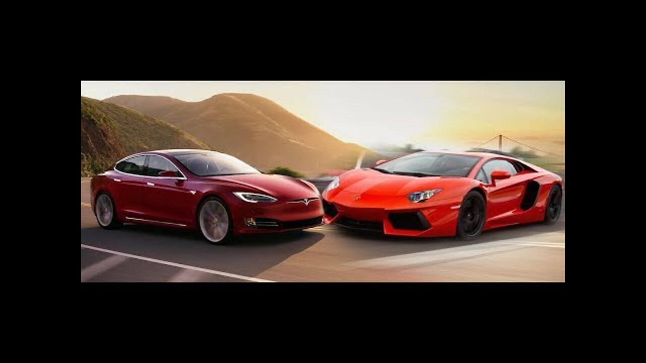 Lamborghini Aventador vs Tesla Model S (Drag Race)