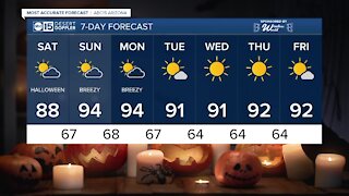 FORECAST: Halloween is looking to be warm with a high of 88 degrees