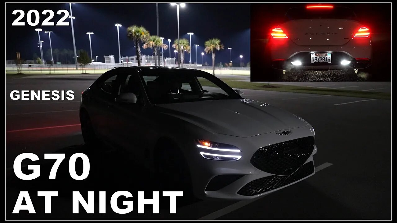 AT NIGHT: 2022 Genesis G70 - Interior & Exterior Lighting Overview