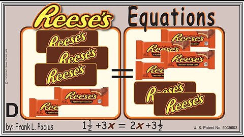 VISUAL REESES 1.5+3x=2x+3.5 EQUATION _ SOLVING EQUATIONS _ SOLVING WORD PROBLEMS