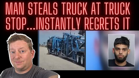 Man Steals Truck at Truck Stop...Instantly Regrets it. #truckerlife #truck #trucks #fight #