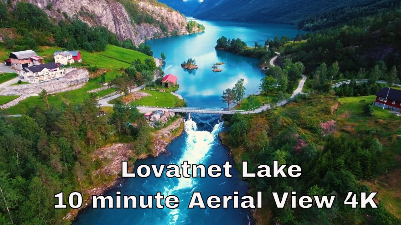 Lovatnet Lake in Norway Aerial View for Refreshing Relaxation