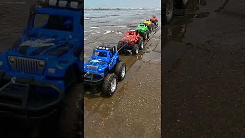 Jeep Convoy along Beach #shorts