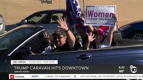 Caravan of Trump supporters hits downtown San Diego