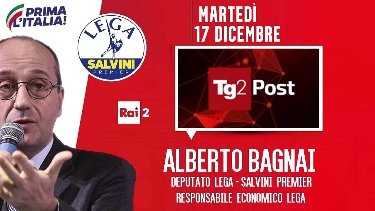 🔴 On. Alberto Bagnai, ospite a TG2Post del 17/12/2024.