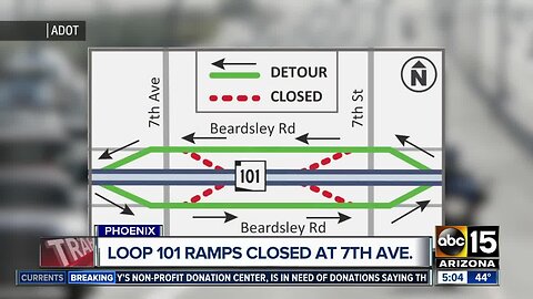 Loop 101 ramps closed at 7th Avenue