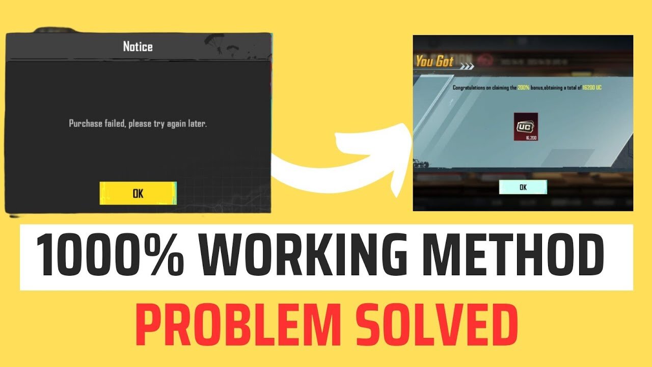How to Fix Purchase Failed Please Try Again Later PUBG Mobile | Google Play store fix