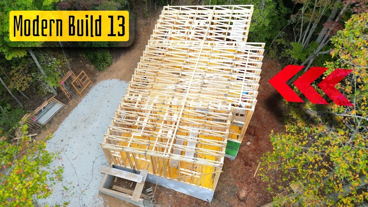 Modern Home Build | 13 | single pitch roof framing