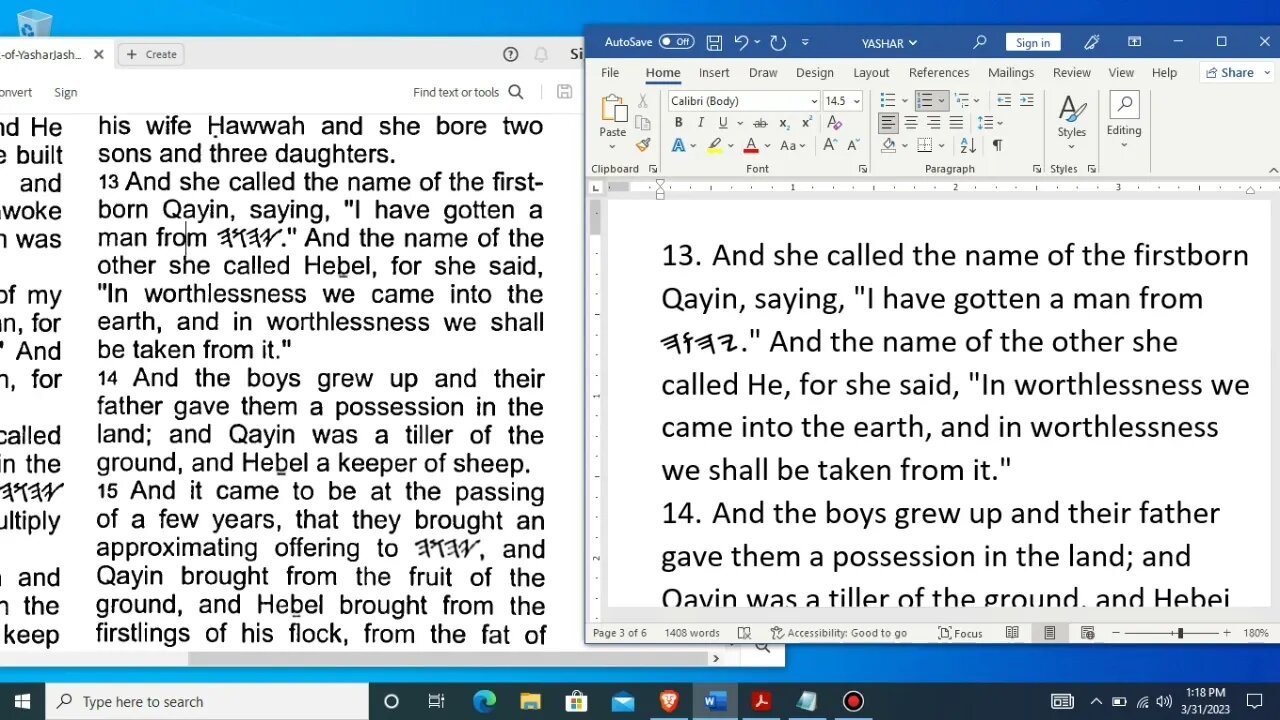 Bringing the Book of Jasher to Life! - The Open Source Bible Project - Chapter 1 Being Built!